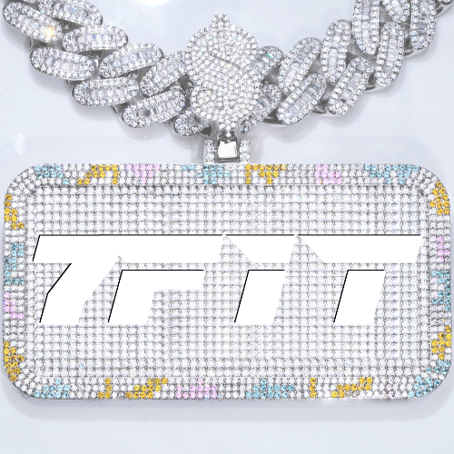 CUSTOM LETTER NECKLACE 3D COLORFUL SQUARE