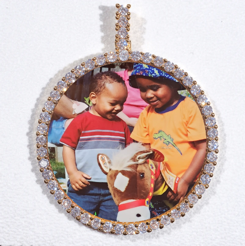 LARGE 3D CIRCLE CUSTOM PICTURE PENDANT