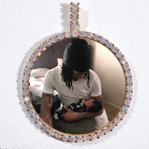 LARGE 3D CIRCLE CUSTOM PICTURE PENDANT