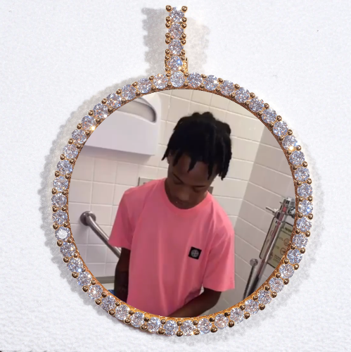 LARGE 3D CIRCLE CUSTOM PICTURE PENDANT