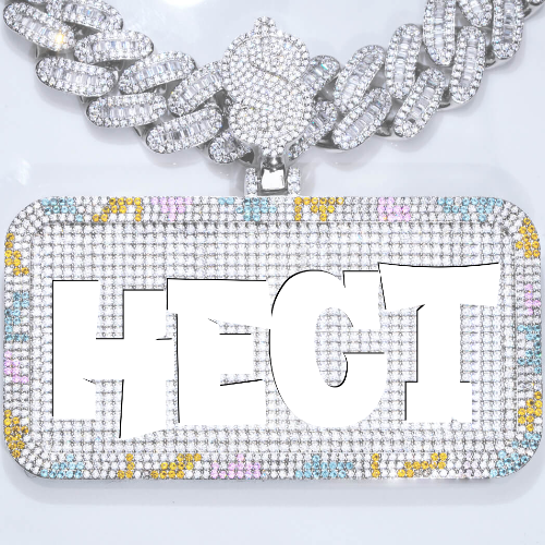 CUSTOM LETTER NECKLACE 3D COLORFUL SQUARE
