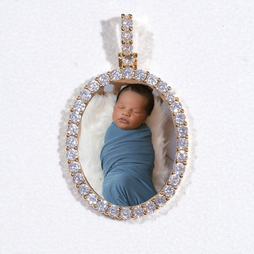 3D Oval Custom Picture Pendant