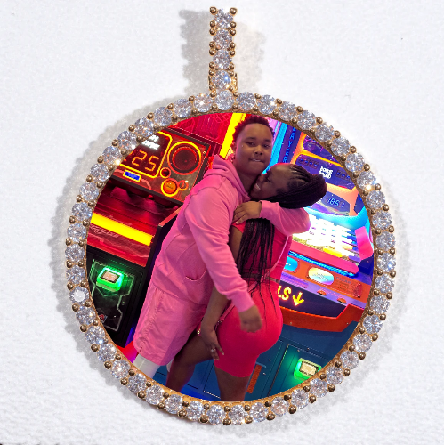 LARGE 3D CIRCLE CUSTOM PICTURE PENDANT