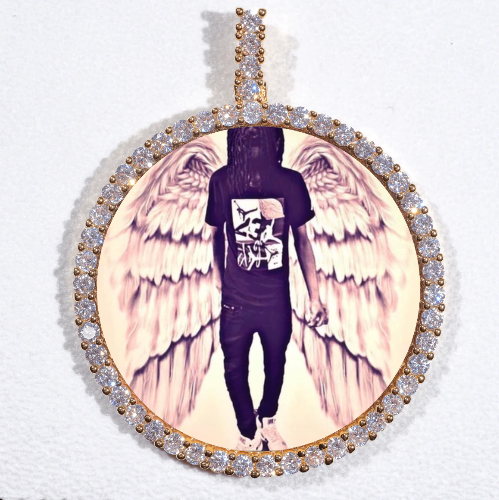 LARGE 3D CIRCLE CUSTOM PICTURE PENDANT