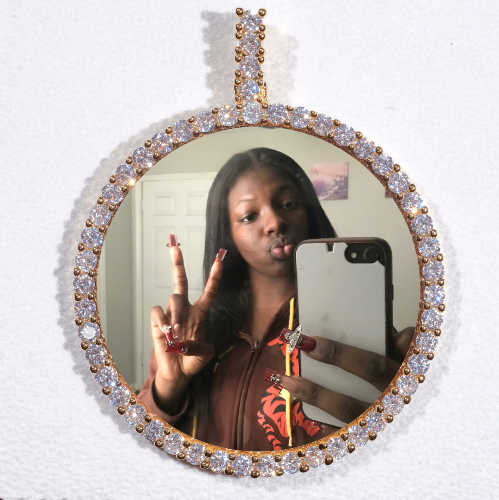 LARGE 3D CIRCLE CUSTOM PICTURE PENDANT