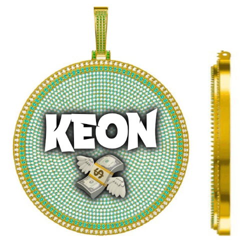 CUSTOM LETTER NECKLACE 3D BIG DISC