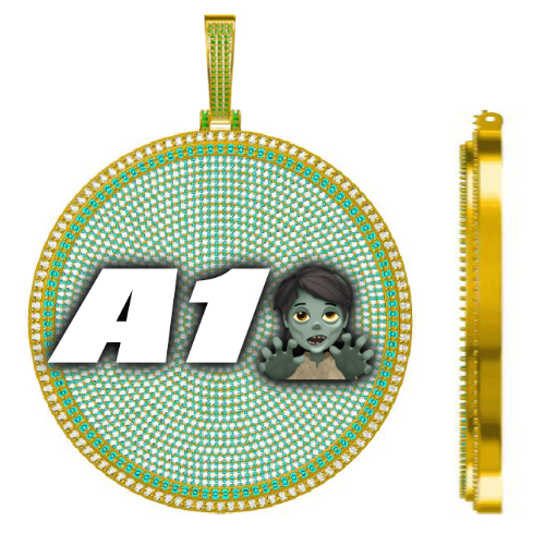 CUSTOM LETTER NECKLACE 3D BIG DISC