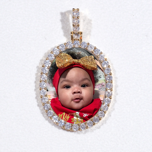 3D Oval Custom Picture Pendant