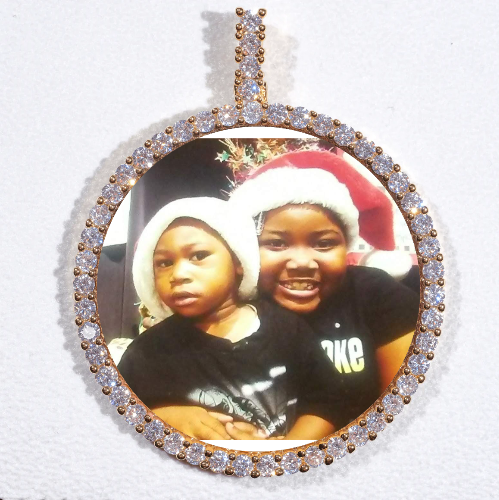 LARGE 3D CIRCLE CUSTOM PICTURE PENDANT