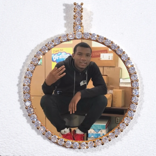 LARGE 3D CIRCLE CUSTOM PICTURE PENDANT