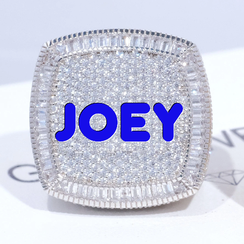 CUSTOM LETTER 3D ICED RING