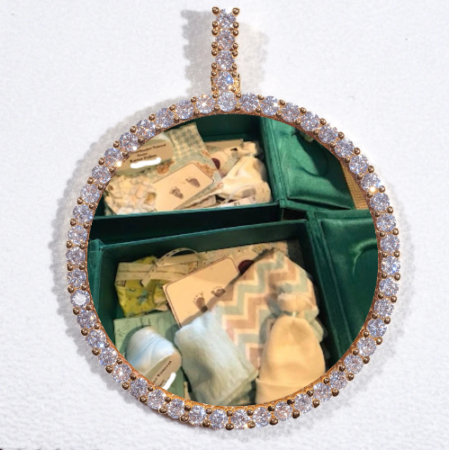LARGE 3D CIRCLE CUSTOM PICTURE PENDANT