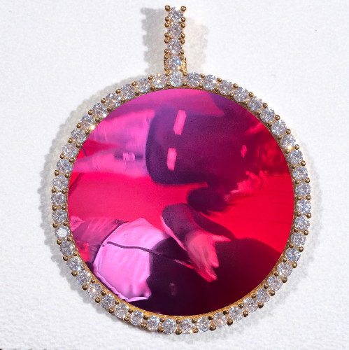 LARGE 3D CIRCLE CUSTOM PICTURE PENDANT