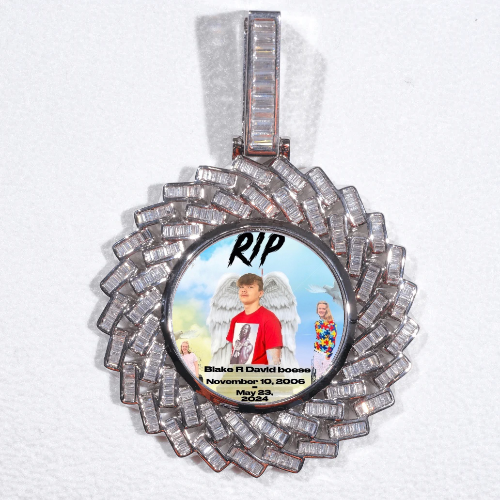 Large 3D Baguette Custom Picture Pendant