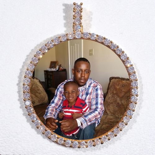 LARGE 3D CIRCLE CUSTOM PICTURE PENDANT