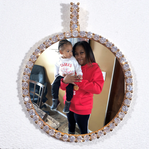 LARGE 3D CIRCLE CUSTOM PICTURE PENDANT