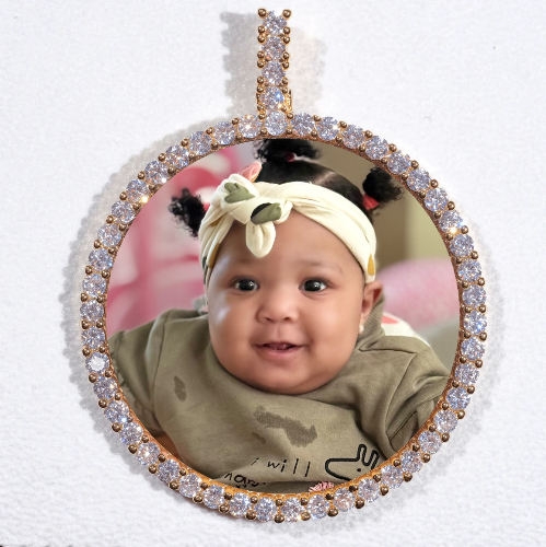 LARGE 3D CIRCLE CUSTOM PICTURE PENDANT