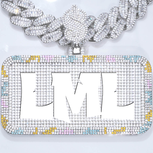 CUSTOM LETTER NECKLACE 3D COLORFUL SQUARE