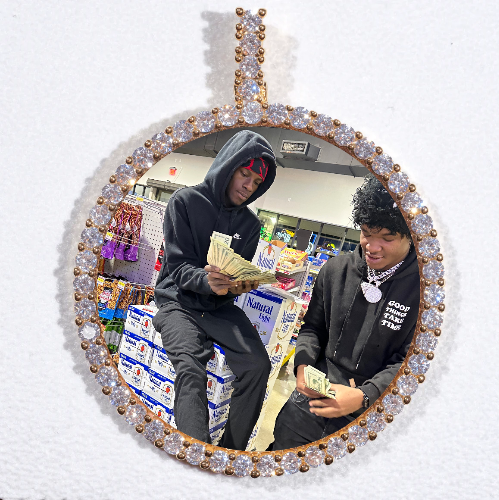 LARGE 3D CIRCLE CUSTOM PICTURE PENDANT