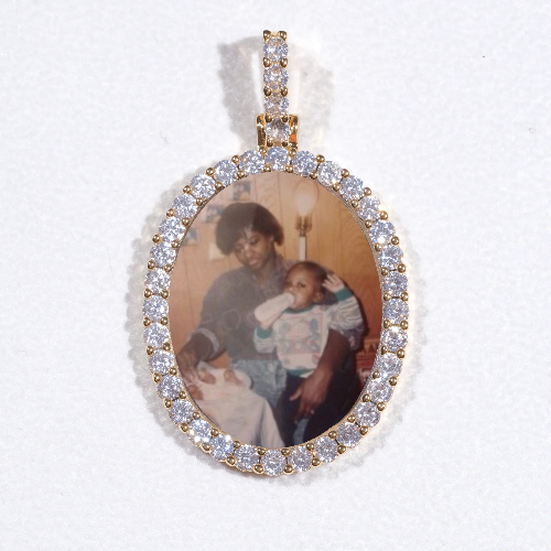 3D Oval Custom Picture Pendant