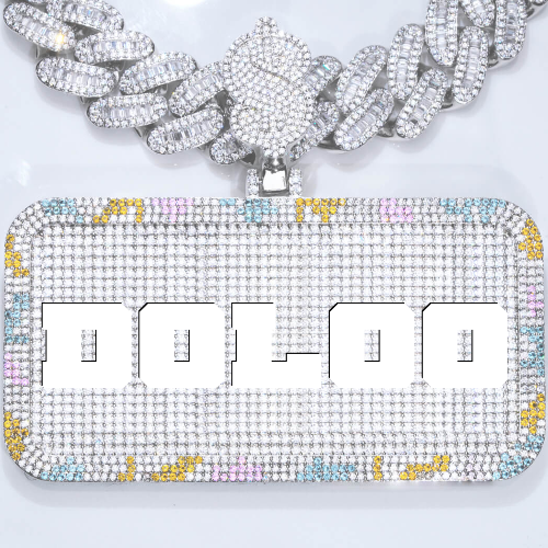 CUSTOM LETTER NECKLACE 3D COLORFUL SQUARE