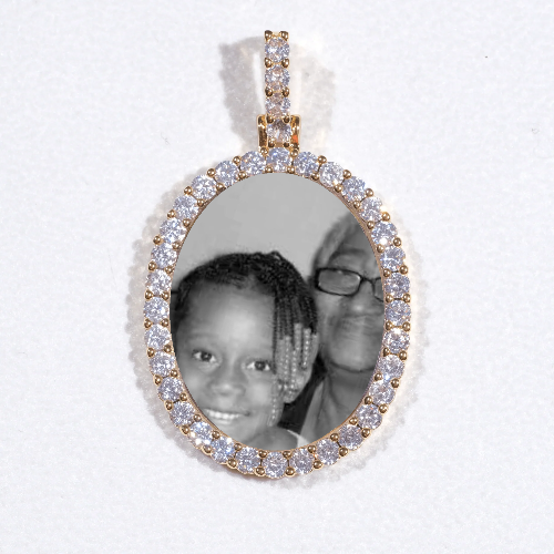 3D Oval Custom Picture Pendant