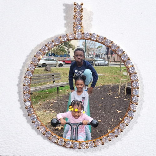 LARGE 3D CIRCLE CUSTOM PICTURE PENDANT