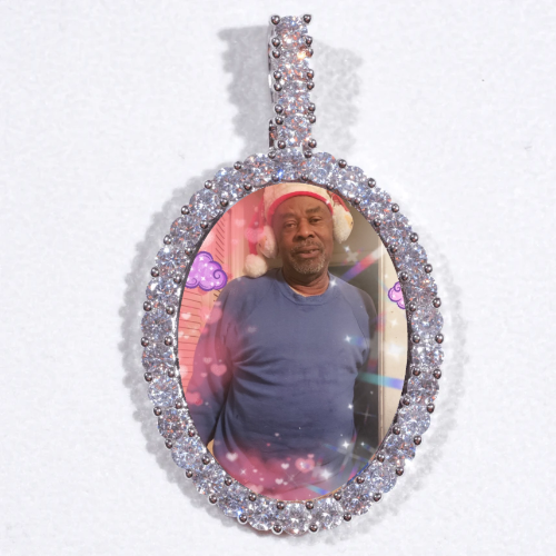 Large 3D Oval Custom Picture Pendant