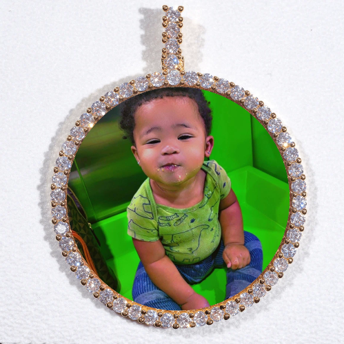 LARGE 3D CIRCLE CUSTOM PICTURE PENDANT