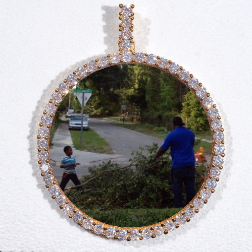 LARGE 3D CIRCLE CUSTOM PICTURE PENDANT