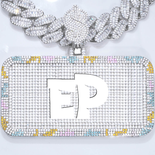 CUSTOM LETTER NECKLACE 3D COLORFUL SQUARE
