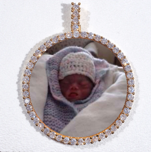 LARGE 3D CIRCLE CUSTOM PICTURE PENDANT