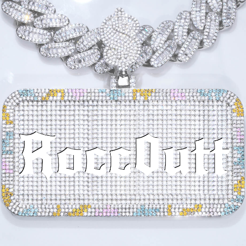 CUSTOM LETTER NECKLACE 3D COLORFUL SQUARE