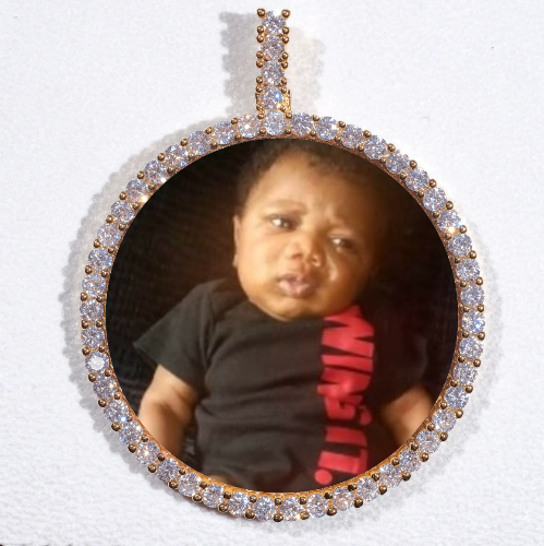 LARGE 3D CIRCLE CUSTOM PICTURE PENDANT
