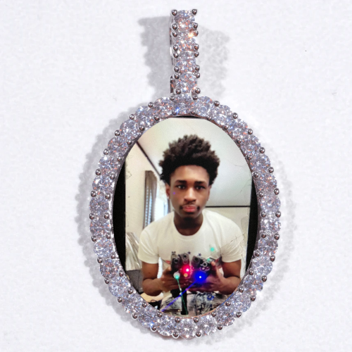 Large 3D Oval Custom Picture Pendant