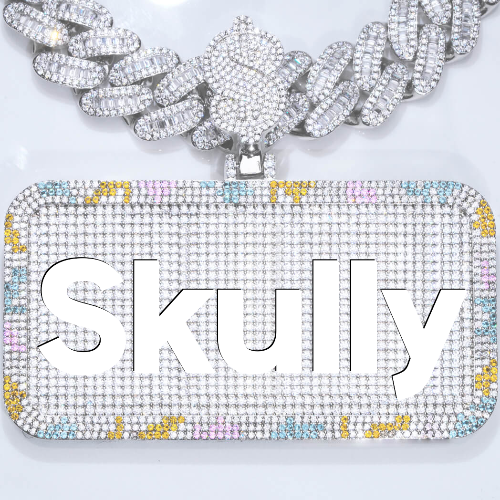 CUSTOM LETTER NECKLACE 3D COLORFUL SQUARE