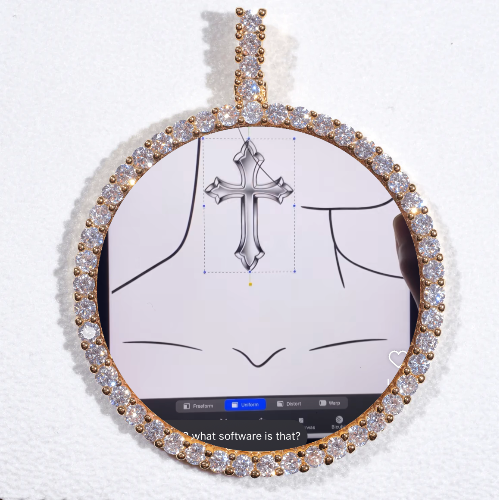 LARGE 3D CIRCLE CUSTOM PICTURE PENDANT
