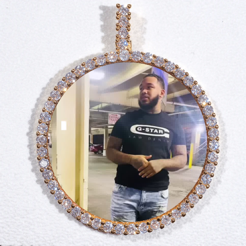 LARGE 3D CIRCLE CUSTOM PICTURE PENDANT
