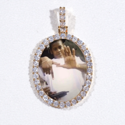 3D Oval Custom Picture Pendant