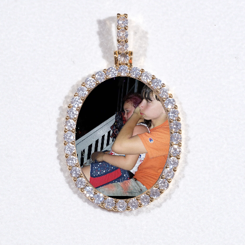 3D Oval Custom Picture Pendant