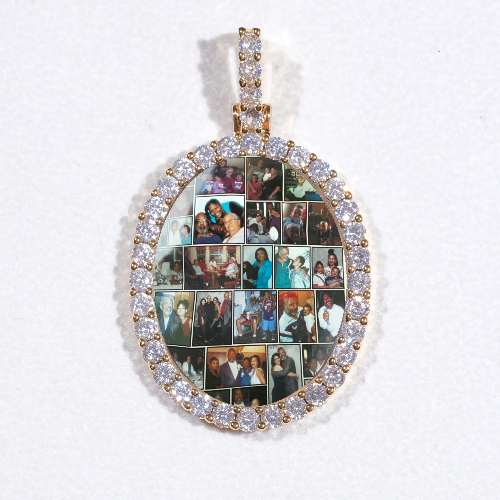 3D Oval Custom Picture Pendant