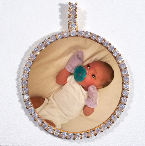 LARGE 3D CIRCLE CUSTOM PICTURE PENDANT