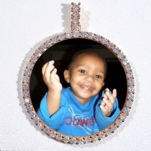 LARGE 3D CIRCLE CUSTOM PICTURE PENDANT