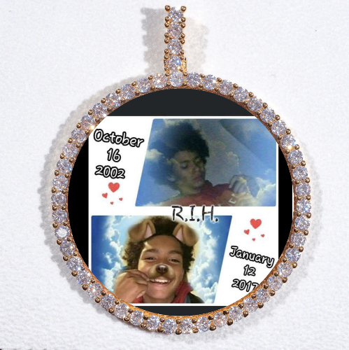 LARGE 3D CIRCLE CUSTOM PICTURE PENDANT