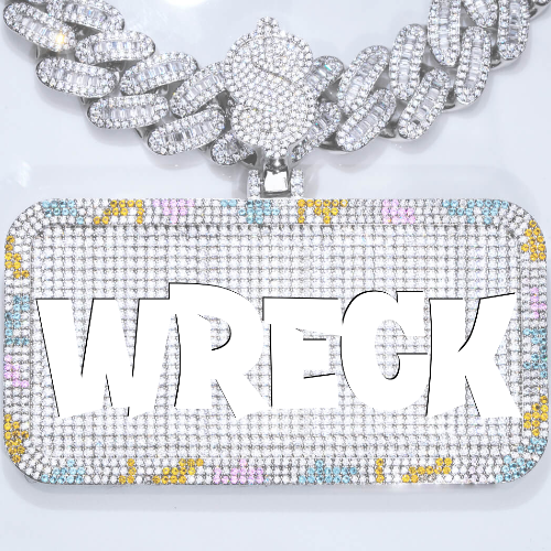 CUSTOM LETTER NECKLACE 3D COLORFUL SQUARE