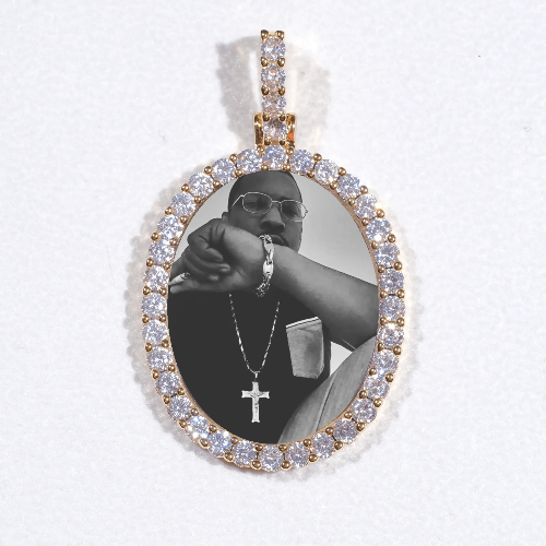 3D Oval Custom Picture Pendant