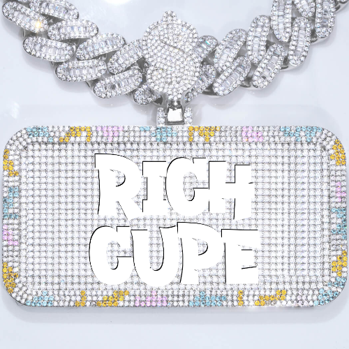CUSTOM LETTER NECKLACE 3D COLORFUL SQUARE