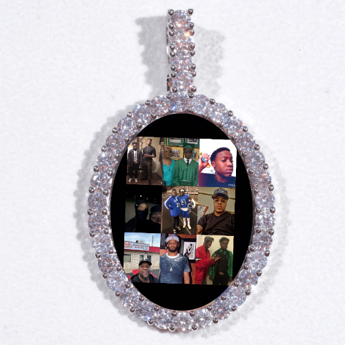 Large 3D Oval Custom Picture Pendant