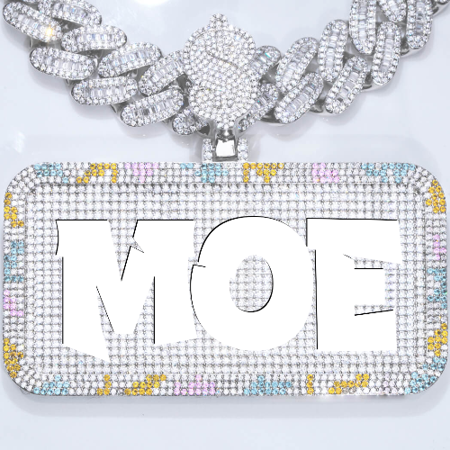 CUSTOM LETTER NECKLACE 3D COLORFUL SQUARE