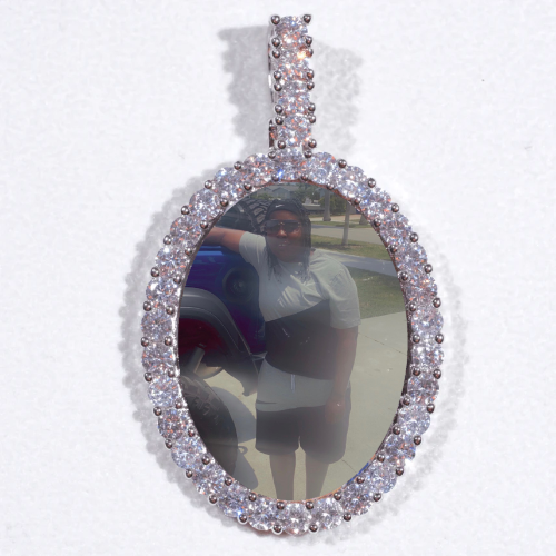 Large 3D Oval Custom Picture Pendant